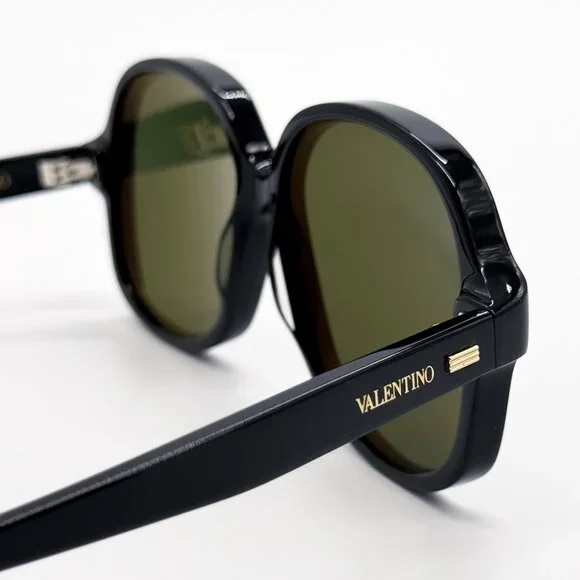 NEW VALENTINO SUNGLASSES VLS-177A BLACK GREEN WOMEN EYEWEAR